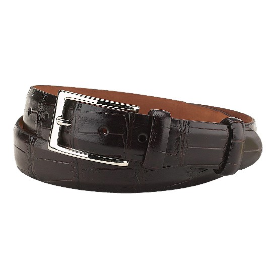 Cole Haan Lexington Belt Dark Brown Croc Print Outlet Coupons