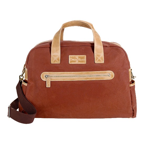 Cole Haan Merced Weekender Burnt Orange Canvas/Buff Outlet Coupons