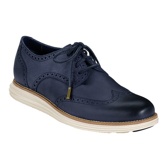 Cole Haan LunarGrand Wingtip Navy/Ivory Outlet Coupons