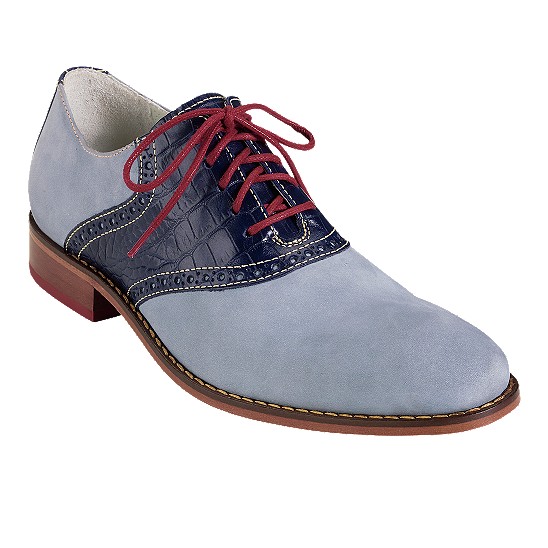 Cole Haan Air Colton Saddle Oxford Ashley Blue Nubuck/Navy Croc Print Outlet Coupons