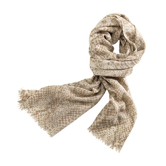 Cole Haan Python Print Scarf White Pine/Cove Outlet Coupons