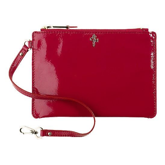 Cole Haan Jitney Medium Zip Pouch Tango Red Patent Outlet Coupons