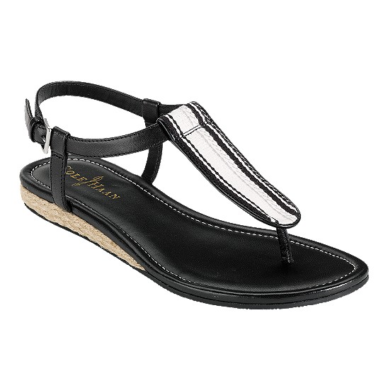 Cole Haan Molly Flat Sandal Black/Black Multi Webbing Outlet Coupons