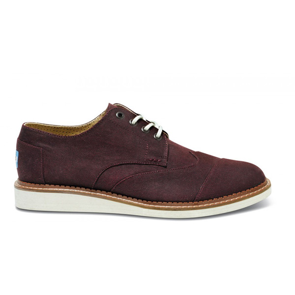 Toms Burgundy Aviator Twill Men Brogues Outlet Coupons