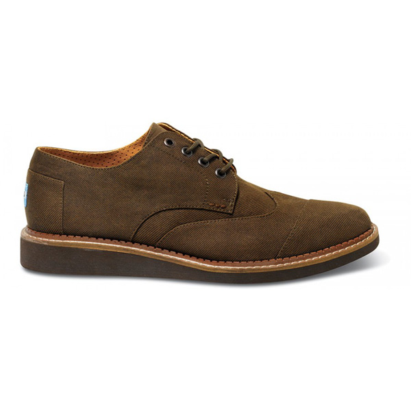 Toms Chocolate Aviator Twill Men Brogues Outlet Coupons