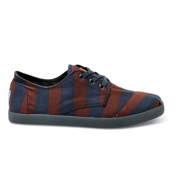 Toms Burgundy Denim Stripe Men Paseos Outlet Coupons