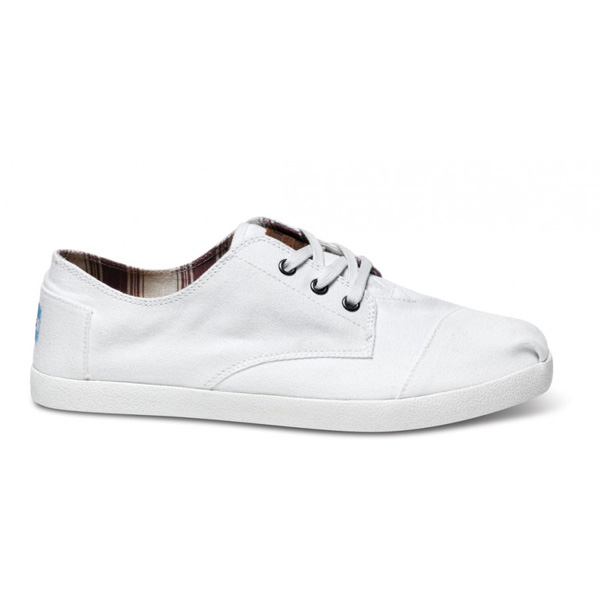 Toms White Canvas Men Paseos Outlet Coupons