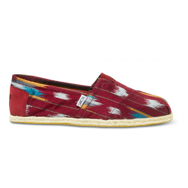 TOMS+ Burgundy IKAT Men Classics Outlet Coupons