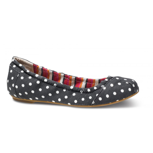 Toms Black Polka Dot Linen Ballet Flats Outlet Coupons