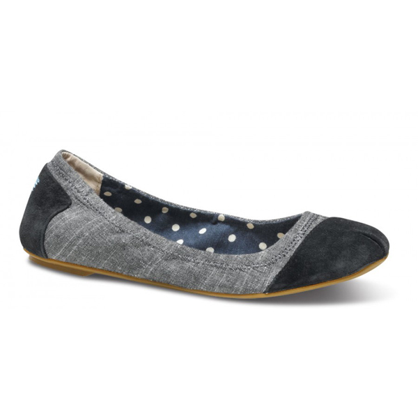 Toms Black Chambray Ballet Flats Outlet Coupons