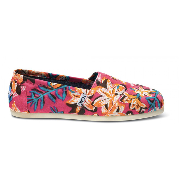 Toms Pink Floral Vegan Women Classics Outlet Coupons