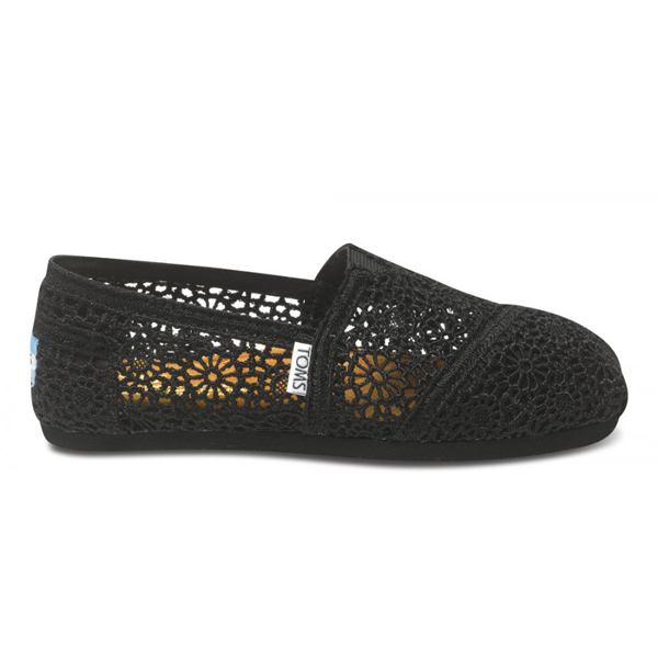 Toms Black Crochet Women Classics Outlet Coupons