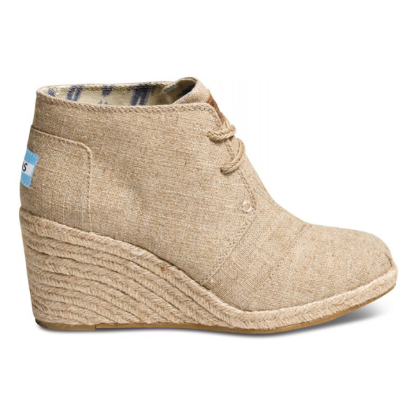 Toms Natural Burlap Women Desert Wedges Outlet Coupons