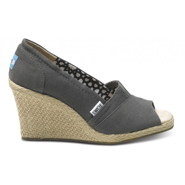 Toms Ash Calypso Canvas Women Wedges Outlet Coupons